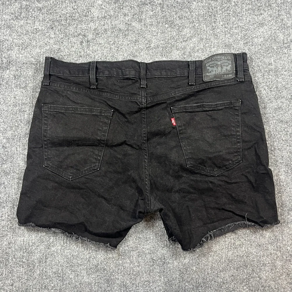 Levis 511 Shorts Mens 40 Black Denim Cotton Stretch Slim Fit Mid‎ Rise Dark Wash